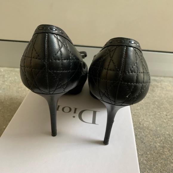 Dior Padlock Peep Toe black 37.5 EUC - Picture 2 of 6